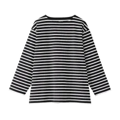 Outlet Muji Camiseta de manga larga y cuello ancho de algodón grueso lavado para hombre