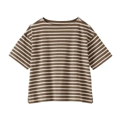 Discount Muji Camiseta de media manga, algodón grueso y cuello barco para mujer