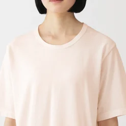 Sale Muji Camiseta de punto de algodón orgánico de alta torsión para mujer