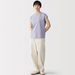 Discount Muji Camiseta de punto de manga cap para mujer