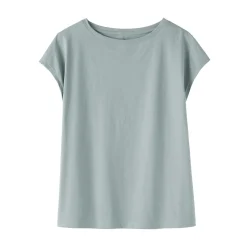 Discount Muji Camiseta de punto de manga cap para mujer