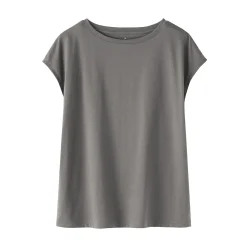 Discount Muji Camiseta de punto de manga cap para mujer