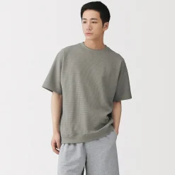 Discount Muji Camiseta de tejido waffle y Quick Dry para hombre