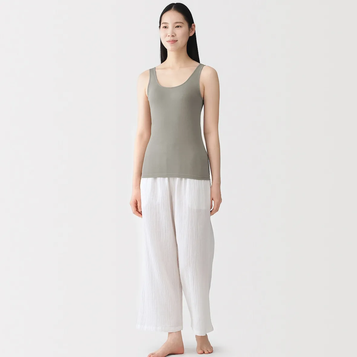 Outlet Muji Camiseta interior ligera de algodón absorbente de humedad para mujer