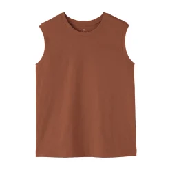 Online Muji Camiseta sin mangas de punto para mujer