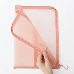 Best Muji Carpeta de malla de nylon con cremallera - A4, Rosa One Colour