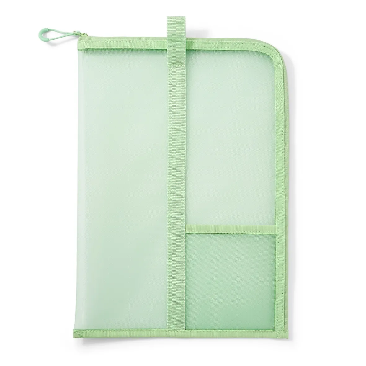 New Muji Carpeta de malla de nylon con cremallera - A4, Verde One Colour