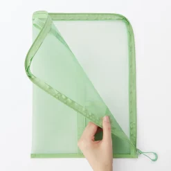 New Muji Carpeta de malla de nylon con cremallera - A4, Verde One Colour
