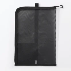 Sale Muji Carpeta de malla de nylon con cremallera - A4, Negro
