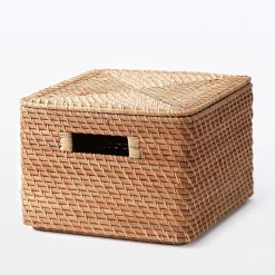 Online Muji Cesta de ratan apilable / cuadrada