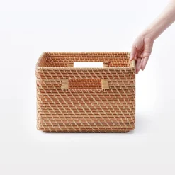 Online Muji Cesta de ratan apilable / cuadrada