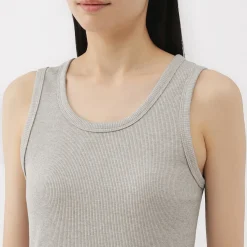 Outlet Muji Chaleco de canalé para mujer
