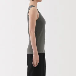 Outlet Muji Chaleco de canalé para mujer