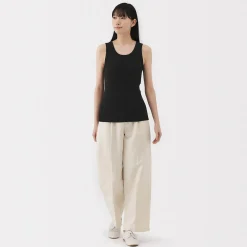 Outlet Muji Chaleco de canalé para mujer