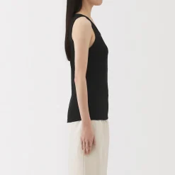 Outlet Muji Chaleco de canalé para mujer