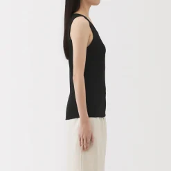 Outlet Muji Chaleco de canalé para mujer