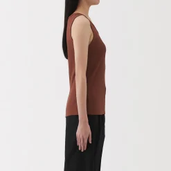 Outlet Muji Chaleco de canalé para mujer
