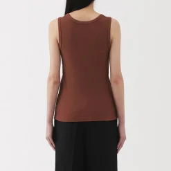 Outlet Muji Chaleco de canalé para mujer
