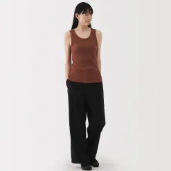 Outlet Muji Chaleco de canalé para mujer