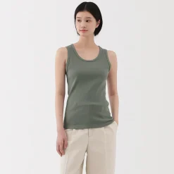 Outlet Muji Chaleco de canalé para mujer