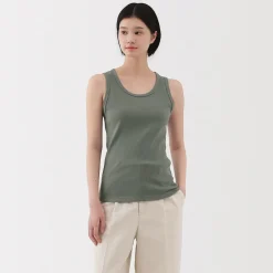 Outlet Muji Chaleco de canalé para mujer