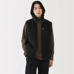 New Muji Chaleco de forro polar de poliéster reciclado para hombre