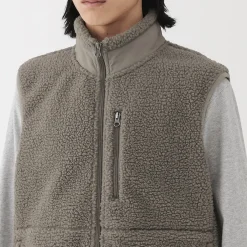 New Muji Chaleco de forro polar de poliéster reciclado para hombre