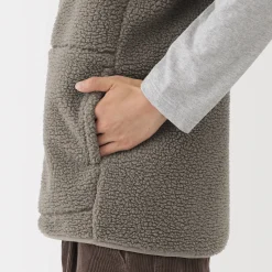 New Muji Chaleco de forro polar de poliéster reciclado para hombre