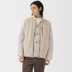 New Muji Chaleco de forro polar de poliéster reciclado para hombre