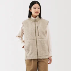 New Muji Chaleco de forro polar de poliéster reciclado para hombre