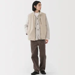 New Muji Chaleco de forro polar de poliéster reciclado para hombre