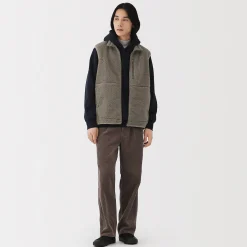 New Muji Chaleco de forro polar de poliéster reciclado para hombre