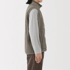 New Muji Chaleco de forro polar de poliéster reciclado para hombre