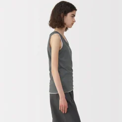 Outlet Muji Chaleco de lino y algodón para mujer