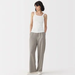 Online Muji Chaleco de punto de canalé y algodón de alta torsión para mujer