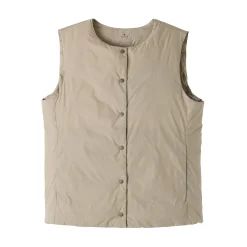 Outlet Muji Chaleco ligero de plumón sin cuello de nailon reciclado para mujer