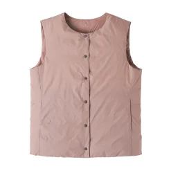 Outlet Muji Chaleco ligero de plumón sin cuello de nailon reciclado para mujer