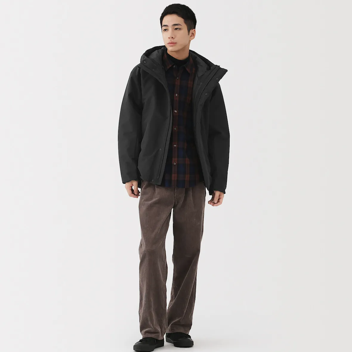 New Muji Chaqueta acolchada con capucha para hombre