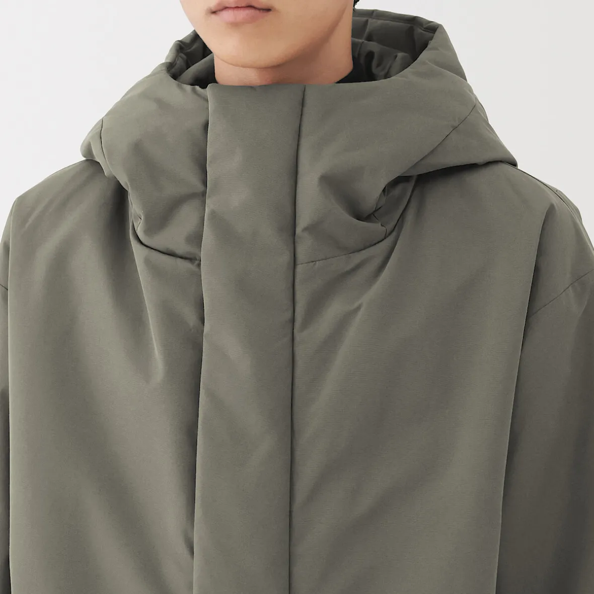 New Muji Chaqueta acolchada con capucha para hombre