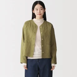 Discount Muji Chaqueta acolchada de gasa doble y mezcla de kapok para mujer