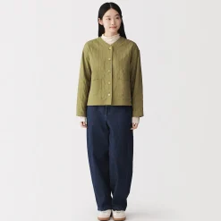 Discount Muji Chaqueta acolchada de gasa doble y mezcla de kapok para mujer