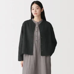 Discount Muji Chaqueta acolchada de gasa doble y mezcla de kapok para mujer