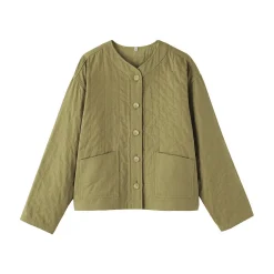 Discount Muji Chaqueta acolchada de gasa doble y mezcla de kapok para mujer
