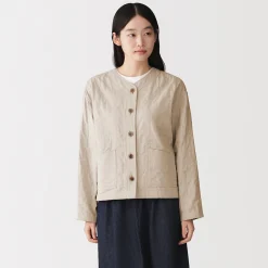 Discount Muji Chaqueta acolchada de gasa doble y mezcla de kapok para mujer