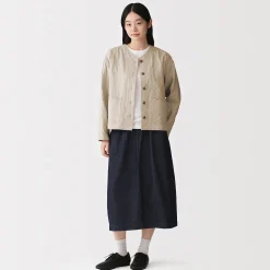 Discount Muji Chaqueta acolchada de gasa doble y mezcla de kapok para mujer