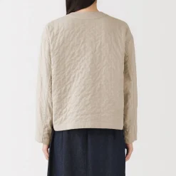 Discount Muji Chaqueta acolchada de gasa doble y mezcla de kapok para mujer