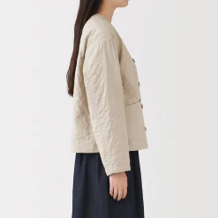 Discount Muji Chaqueta acolchada de gasa doble y mezcla de kapok para mujer