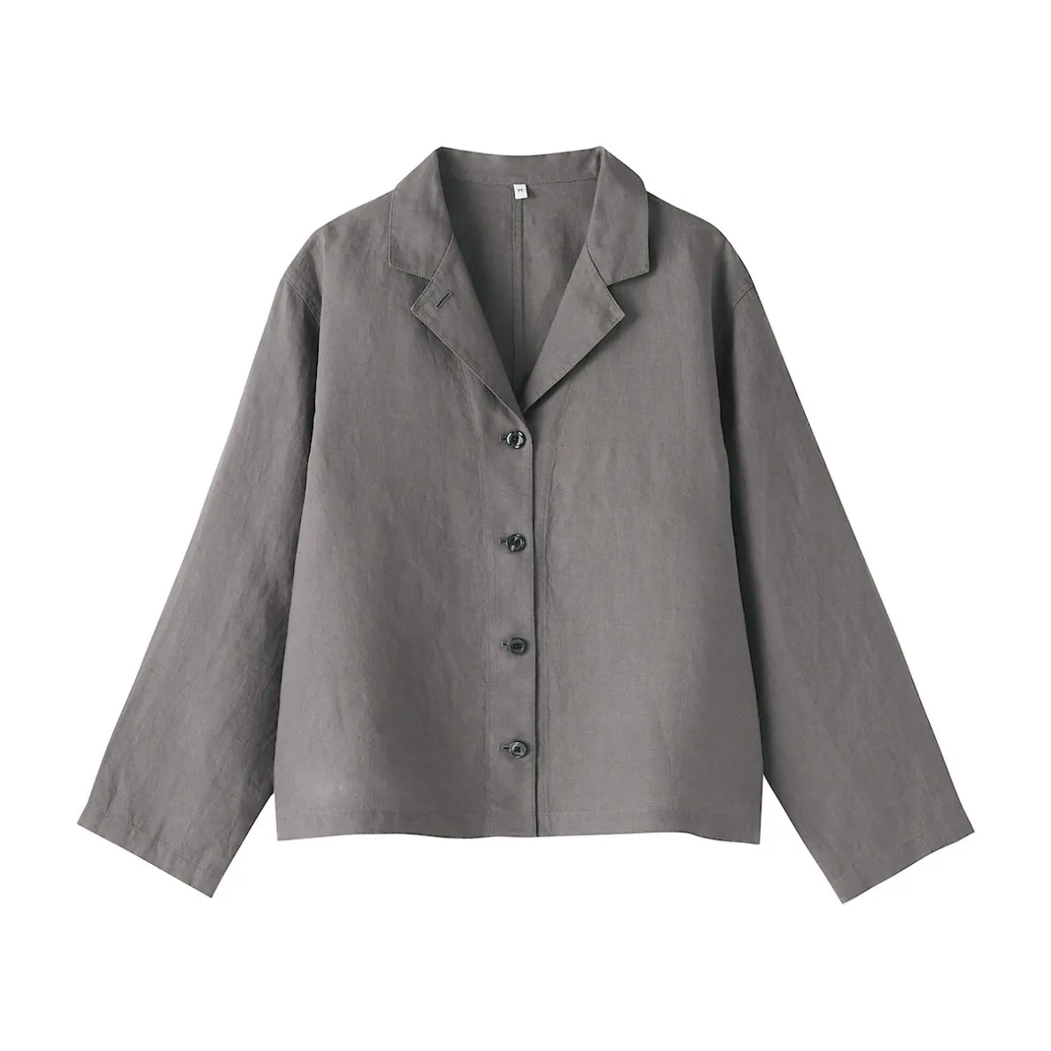 Muji Chaqueta camisera de lino lavado para mujer