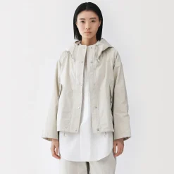 Muji Chaqueta con capucha de algodón ligero para mujer