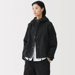 Muji Chaqueta con capucha de algodón ligero para mujer